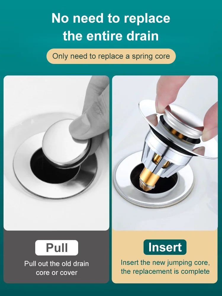 Bouncing deodorant drain copper core