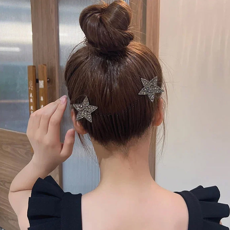 5Pcs Set Rhinestone Star Broken Hair Comb