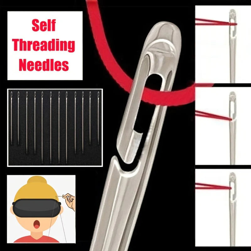 Hand Household Sewing Stainless Steel Sewing Needless Threading Diy Jewelry White
