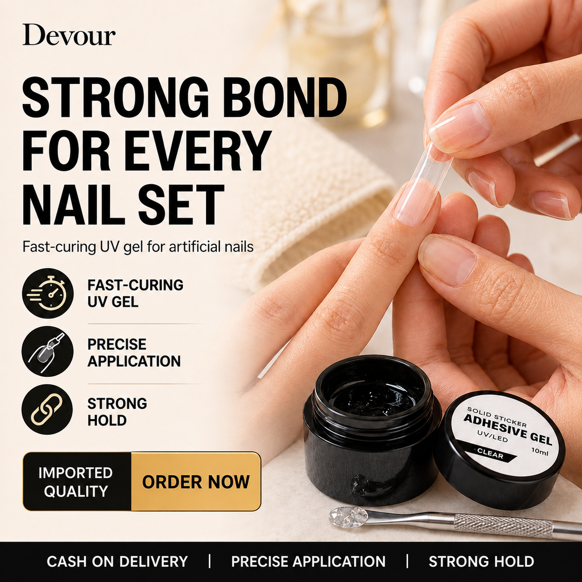 💅 Strong Hold Nail Glue Gel for Press-On & Artificial Nails