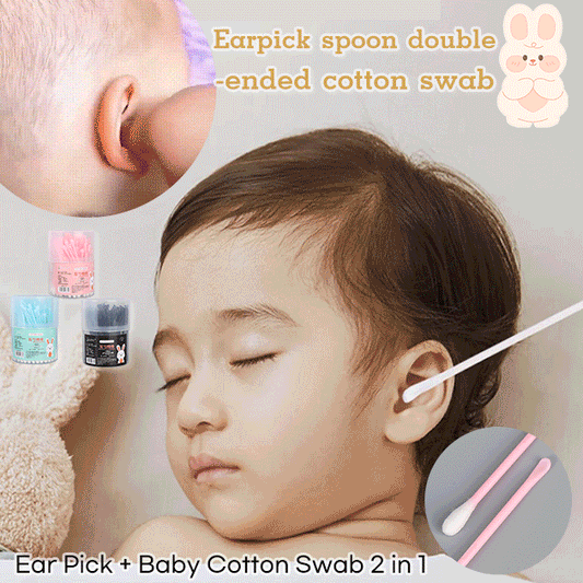 Earpick spoon double-ended cotton swab (🎁100Pcs/Set)