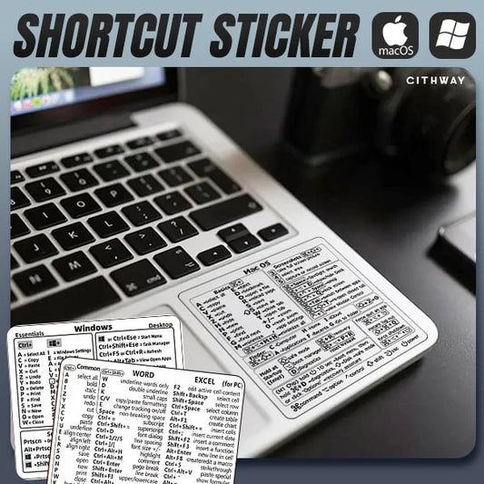 Universal Mac/Window OS Keyboard Shortcut Sticker