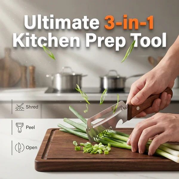 3-in-1 Scallion Shredder & Peeler Kitchen Tool