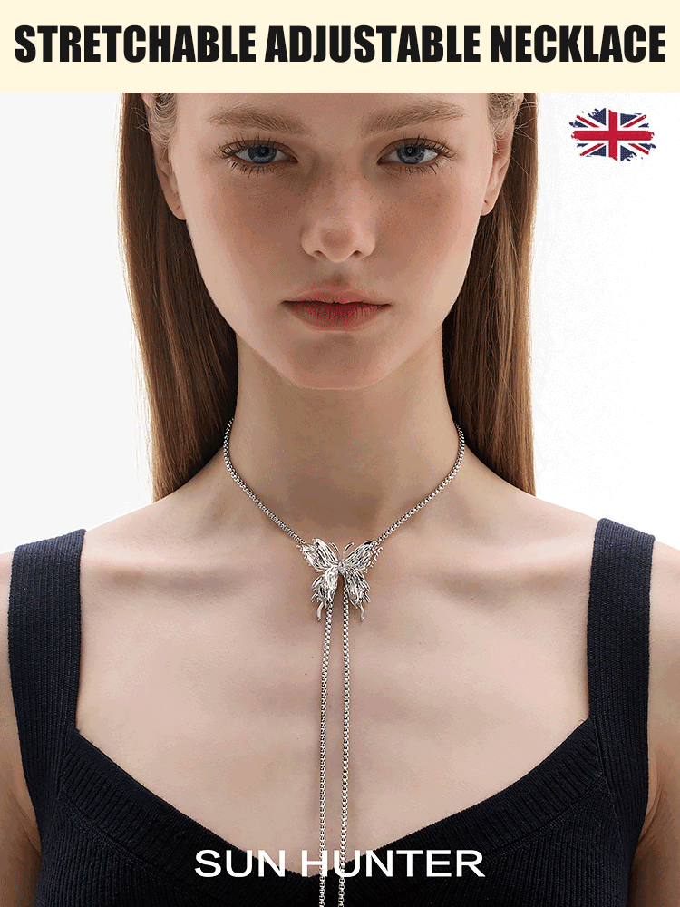 Multifunctional pull-out adjustable butterfly necklace