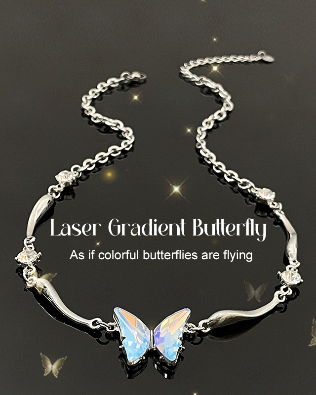 Colorful Gradient Butterfly Necklace