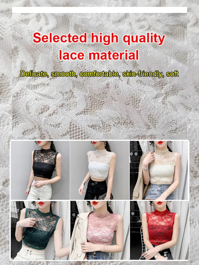 Versatile Lace False Collar Vest