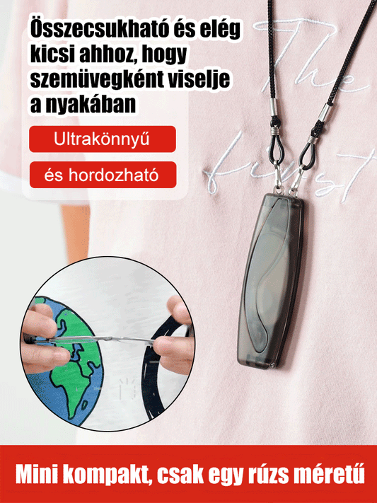 Hanging neck foldable reading glasses