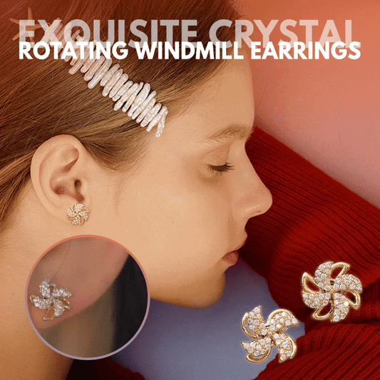 ✨Summer promotion✨ Exquisite Crystal Rotating Windmill Earrings