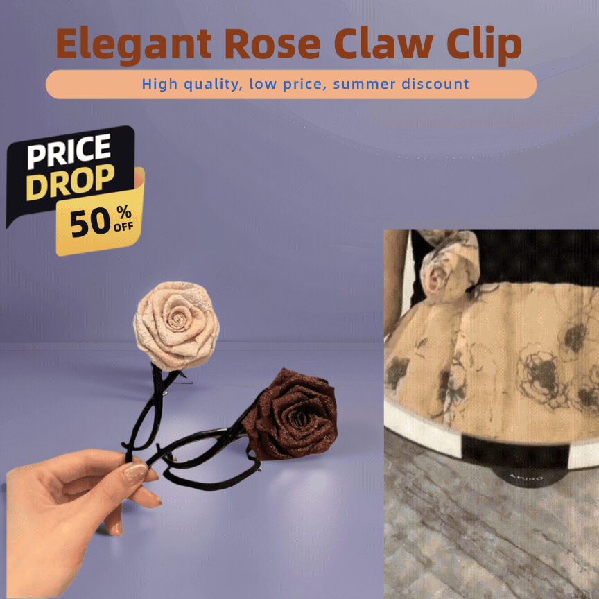 Elegant Rose flower Hair Claw Clip