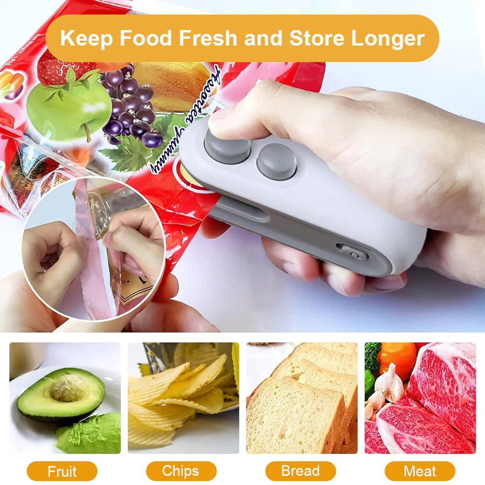Rechargeable 2 in 1 Portable Mini Food Bag Heat Sealer And Cutter