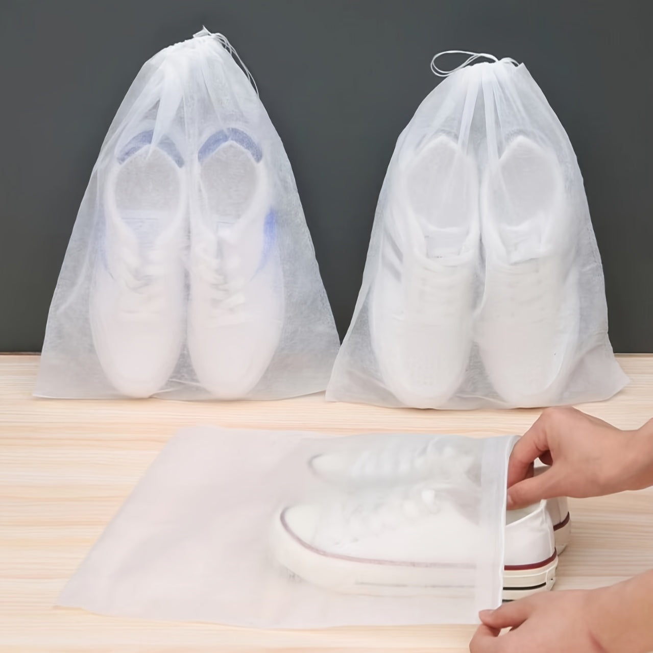 White Portable Shoes Dust Bag🔥