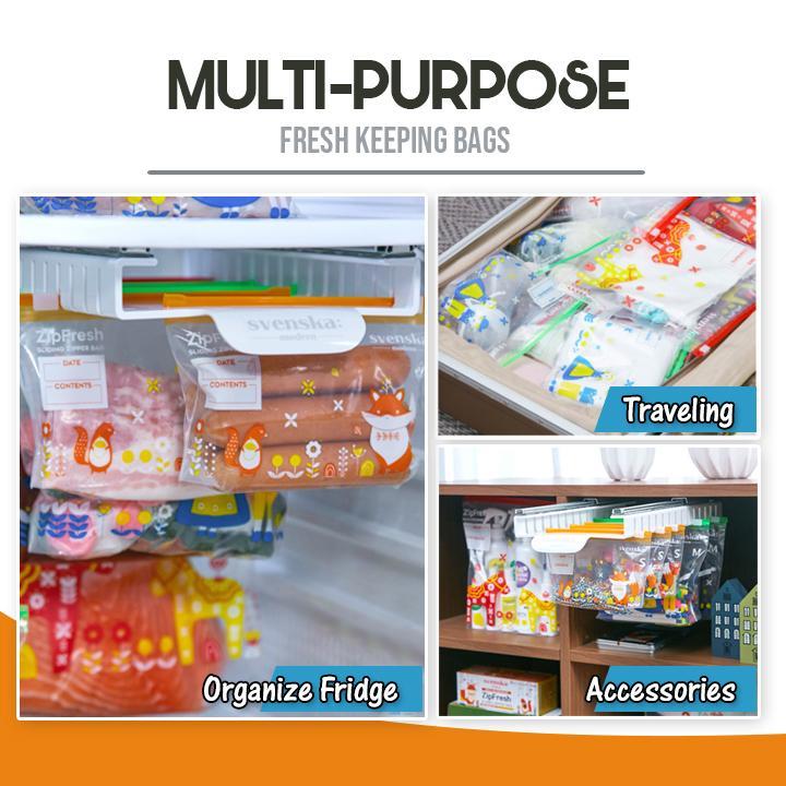 Punch-Free Telescopic Fresh-Keeping Bags Rail Rack